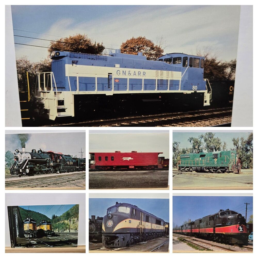Vintage Railway Postcard Lot Southern Illinois Central Milwaukee 7pc